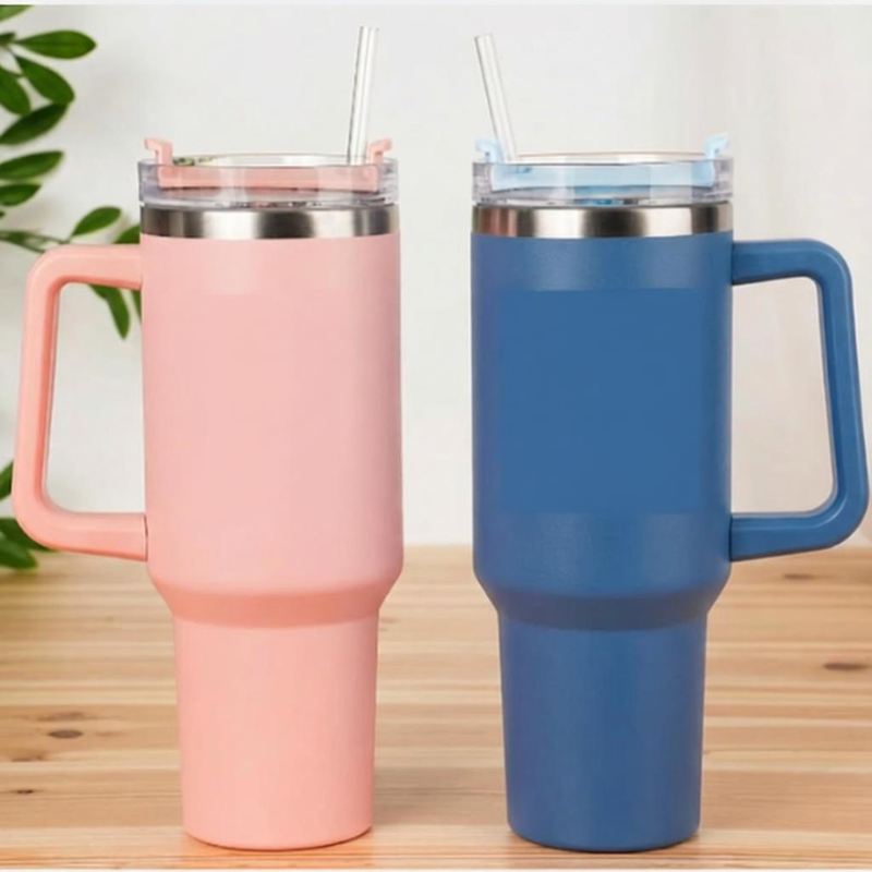 1200ml Stainless Steel Vacuum Insulated Tumbler with Lid & Straw – Large Travel Mug for Water, Coffee, Iced Tea & Smoothies