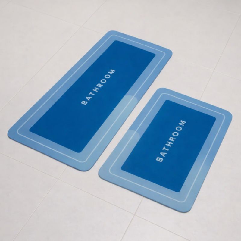 Bathroom Floor Mat – Waterproof Anti-Slip Soft Floor Mats for Bath, Shower, Toilet & Sink Area (Set Of 2)