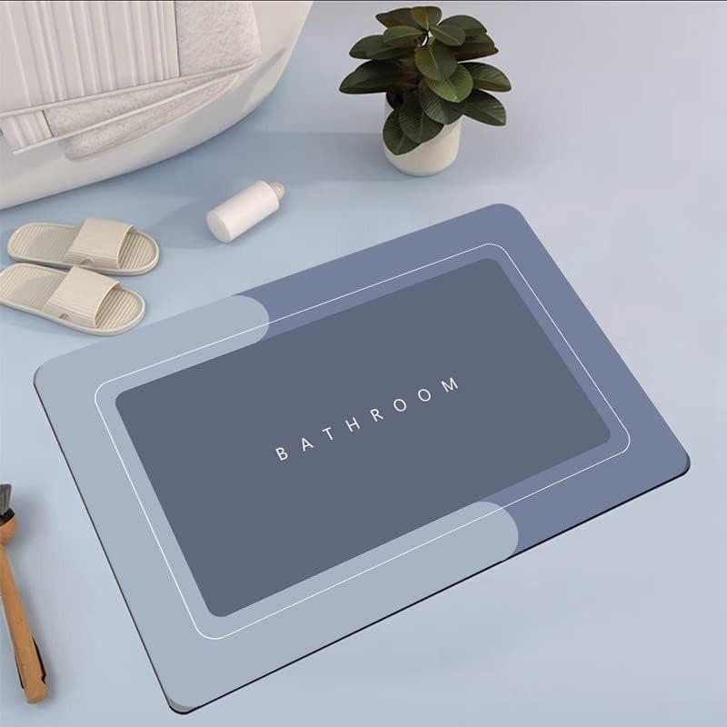 Square Water Absorbent Bathroom Mat – Super Absorbent, Quick Dry, Anti-Slip Bathroom Floor Rug