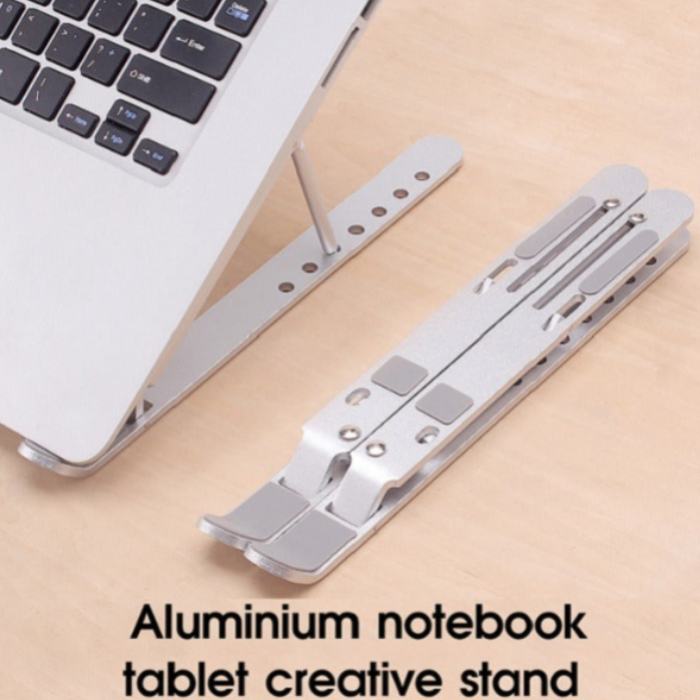 Adjustable Aluminum Laptop Stand – Foldable & Portable Tabletop Riser for Laptop/Desktop