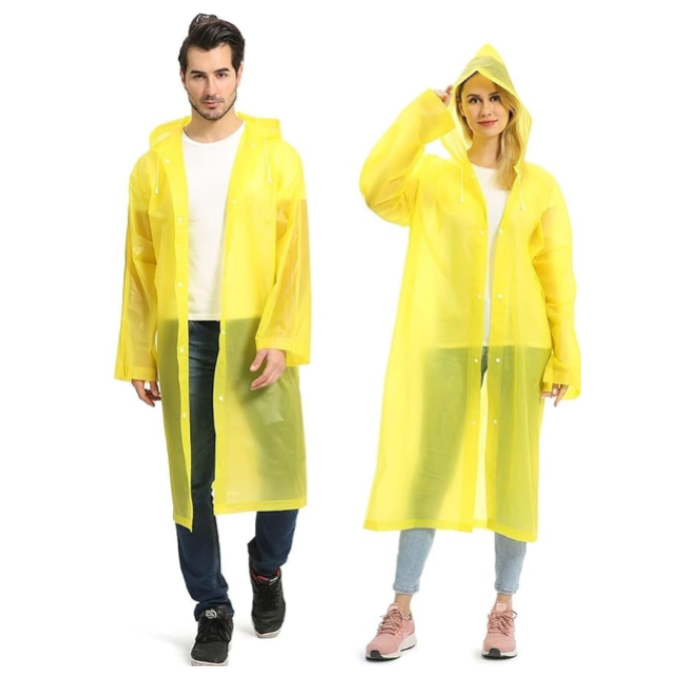 Waterproof Hooded Raincoat – Lightweight Unisex Rain Wear for Men & Women (Random Color-Pack of 1)