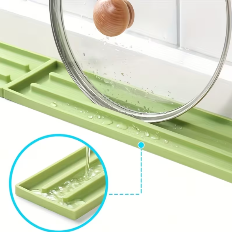 Heat-Resistant Silicone Pot Lid Holder Mat – Anti-Slip, Drip-Catching Countertop Organizer for Multiple Lids (Random color-Pack of 1)