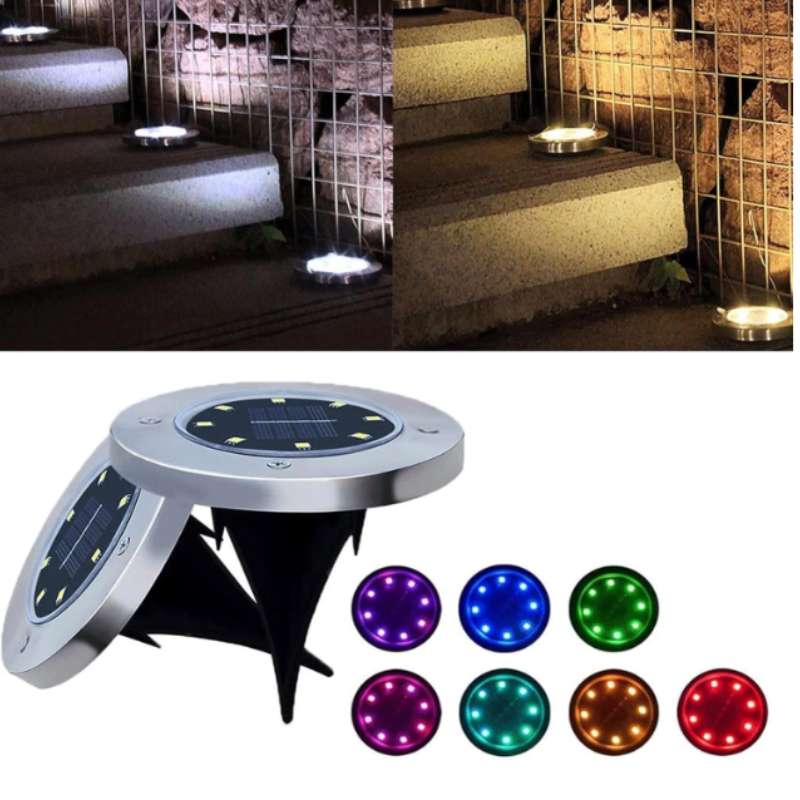 4 Pcs Big RGB Solar Fence Pillar Lights – Color Changing Outdoor LED Garden Lights