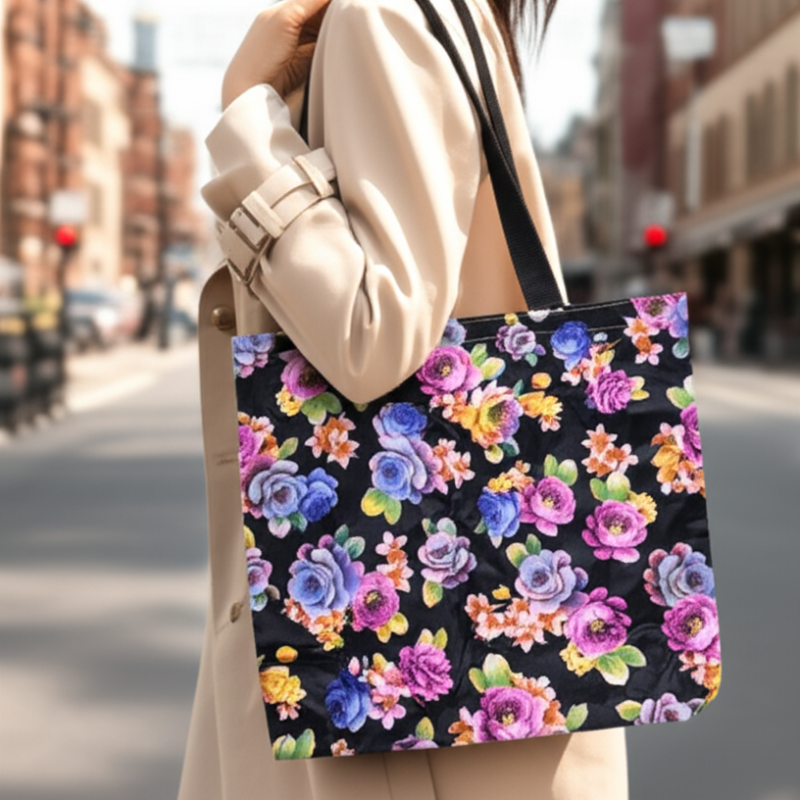 Foldable Shopping Foldable Shopping Bag – Reusable, Eco-Friendly & Heavy-Duty Tote for Daily Use (Random Color – Pack of 1)