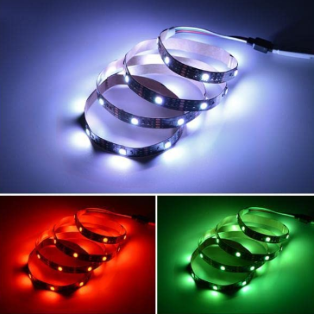 5m LED Light Strip with USB Cable– Flexible RGB Light Tape for Home, Bedroom, Dining Room, Bar & Party Decoration(Random color-Pack 0f 1)