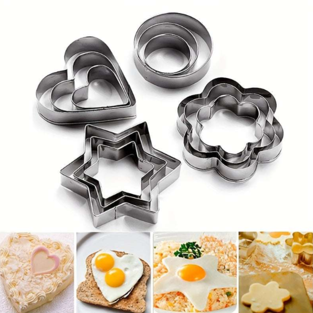 12 Pcs Stainless Steel Cookie Cutters – Cookie Making Tools Set for Baking, Pastry & DIY Desserts