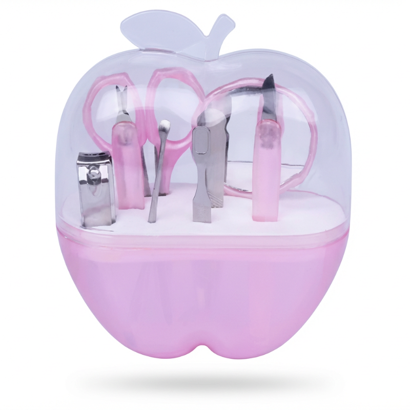 Apple-Shaped Manicure Set – Compact Nail Care Kit for Travel & Home Use (Random color-Pack of 1)