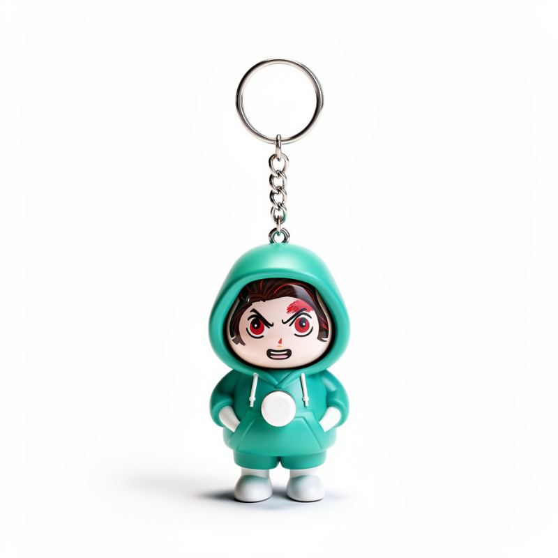 1 Pcs Cartoon Character Action Figure Face Changing Keychain – Fun Collectible Toy Key Ring, Surprise Flip Face Mini Figure for Kids & Adults