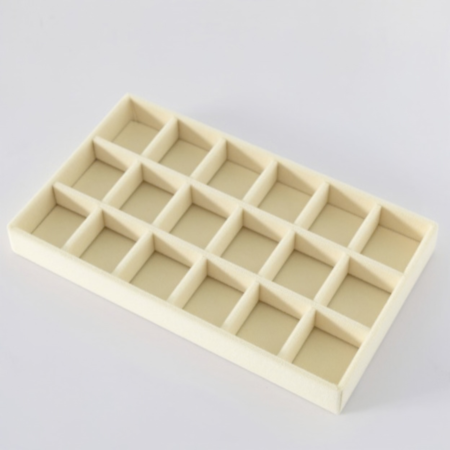 Velvet Pink Jewelry Storage Tray – 18 Slots Earring & Ring Organizer, Stackable Jewelry Display Box(Pack of 1)