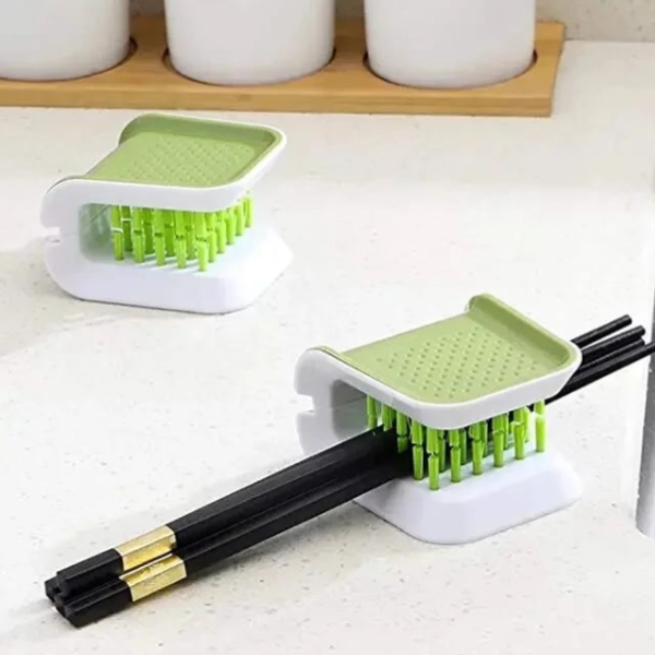 Double-Sided Knife & Spoon Cleaning Scrubber – Safe Grip Dishwashing Brush for Cutlery, Utensils & Kitchen Cleaning