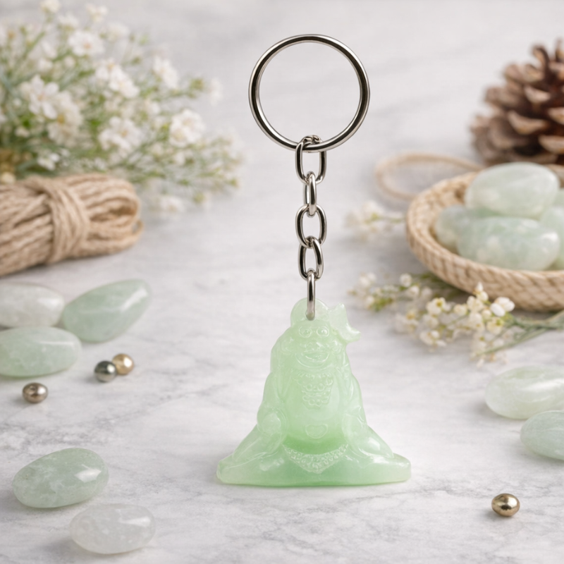 12 Pcs Lord Mahadev Ji Face Glow-in-the-Dark Radium Keychain – Auspicious Luminous Key Ring