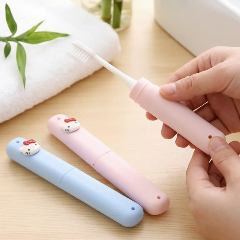 Hello Kitty Toothbrush Cover | Cute Cartoon Toothbrush Cap | Travel Hygiene Toothbrush Protector (Random Colors-Pack of 3)
