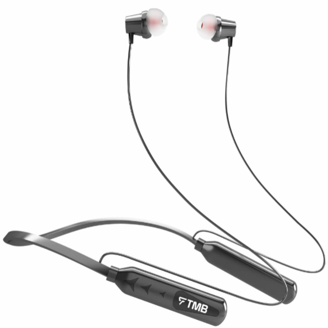 TMB M33 Bluetooth Earbuds - 6H Playtime, 250mAh Battery, Copper Speakers, Fast Charging, and Magnetic Buds (Black)