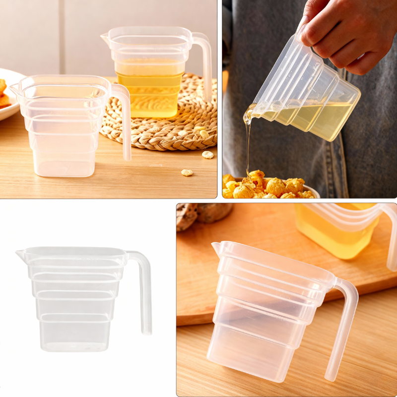 250ml Transparent Measuring Cup with Handle – Food-Grade Plastic Measuring Jug for Baking, Cooking & Kitchen Use (Pack of 1)