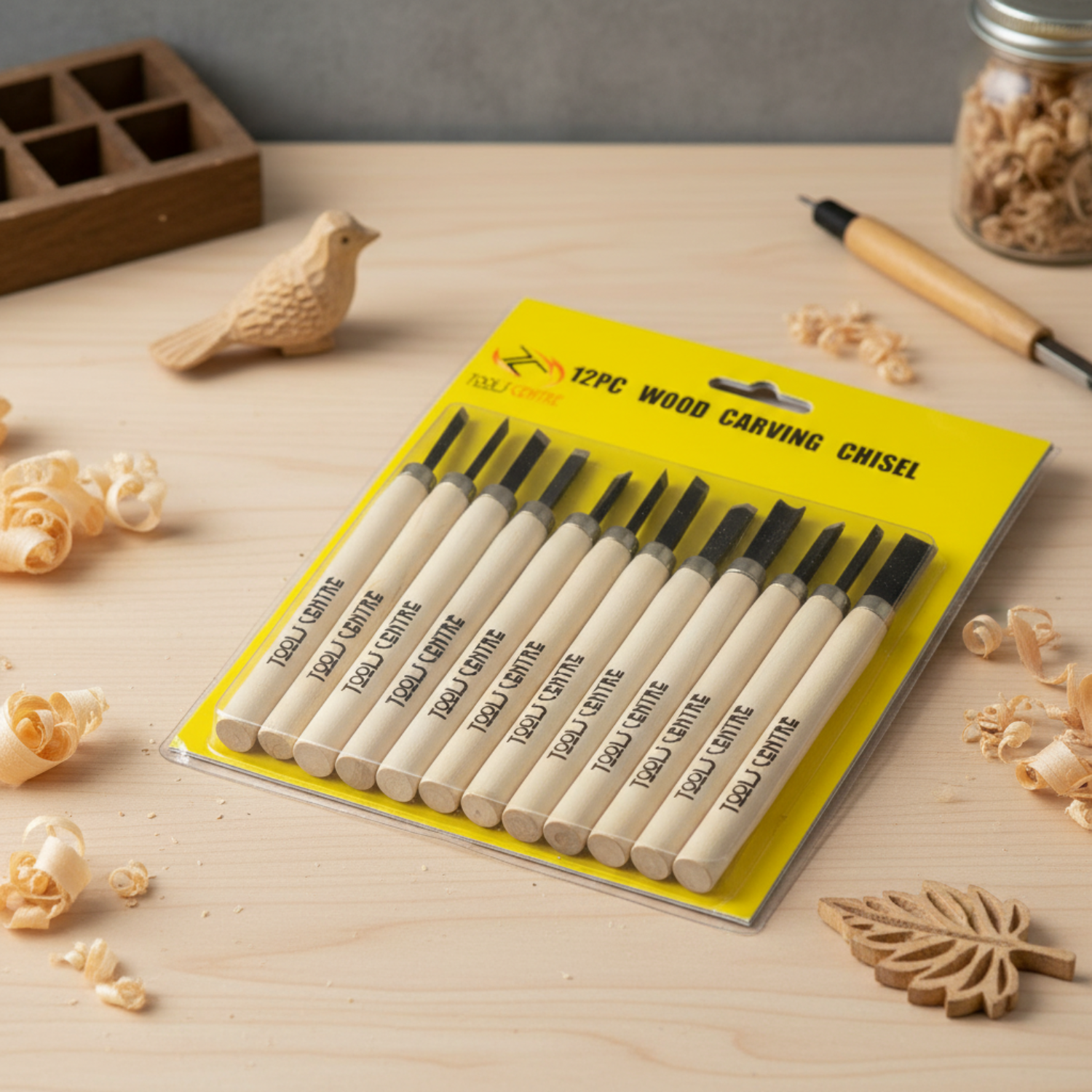 12 Pc Metal Wood Carving Chisel Set – Professional Carving, Engraving & Sculpting Tools for Woodworking, Clay Modelling & Craft Projects