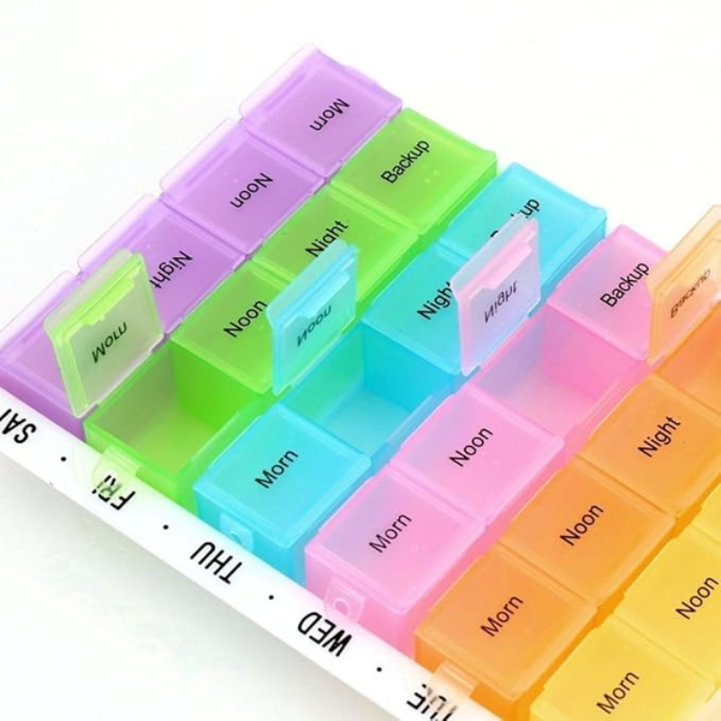 28 Grids Pill Medicine Box with Removable Tray – Weekly & Monthly Organizer for Vitamins, Tablets & Capsules