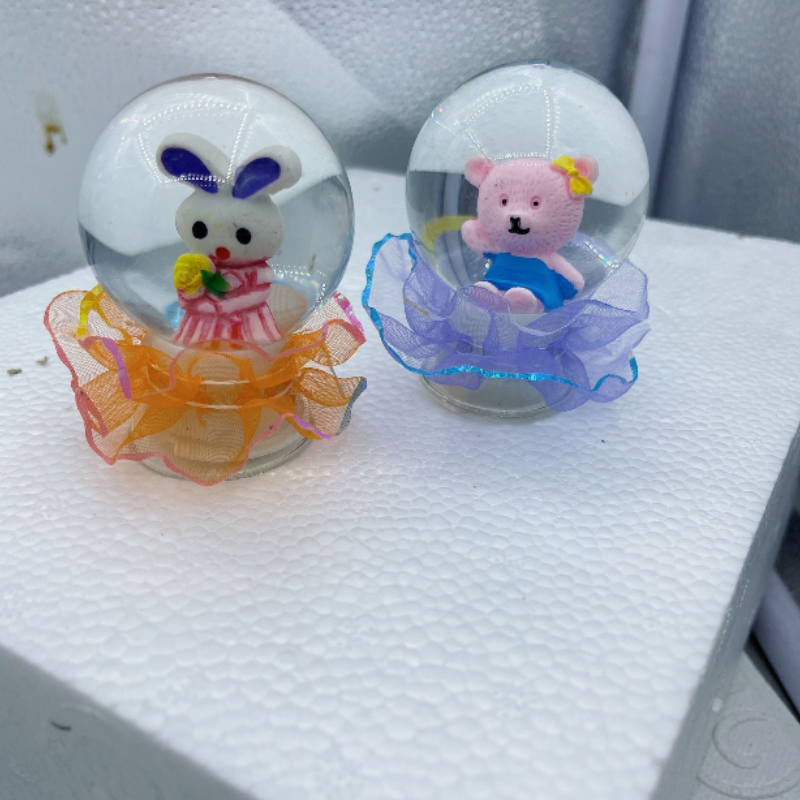 Cartoon Electric Crystal Water Ball – Rotating LED Music Water Globe Toy (Random Design-Pack of 1)