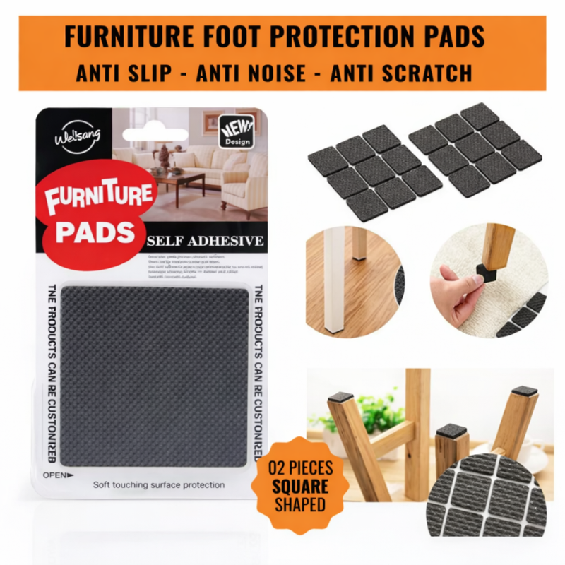 2 Pcs Non-Slip Furniture Pads – Self-Adhesive Rubber Floor Protectors for Chairs, Tables & Sofas (Anti-Scratch & Noise-Reducing)