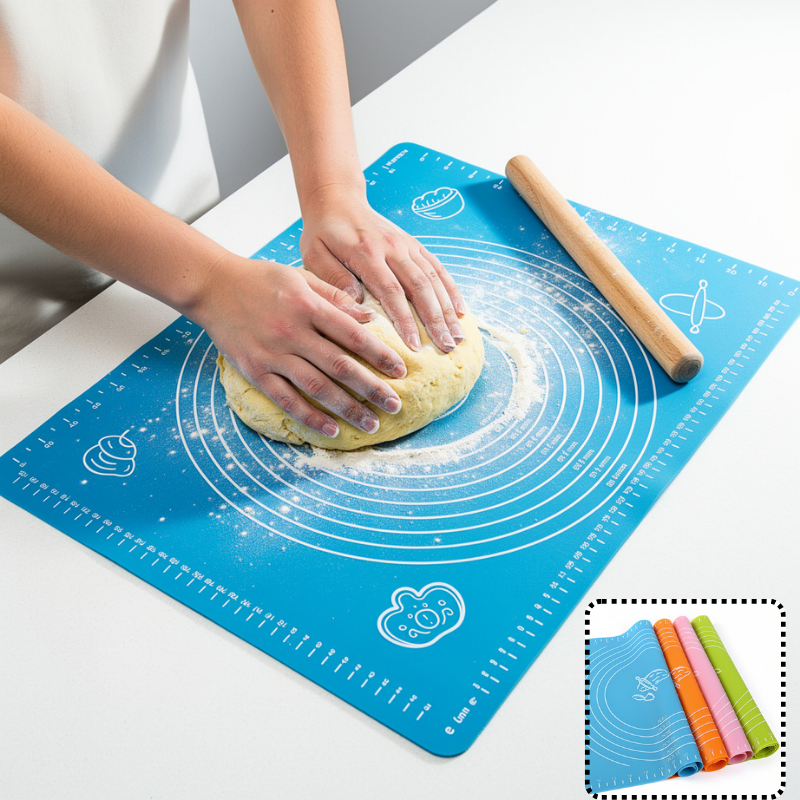 Silicone Baking Sheet & Fondant Rolling Mat – Large Non-Stick, Heat-Resistant Mat for Roti, Chapati, Dough & Cake Rolling (Random color-Pack of 1)