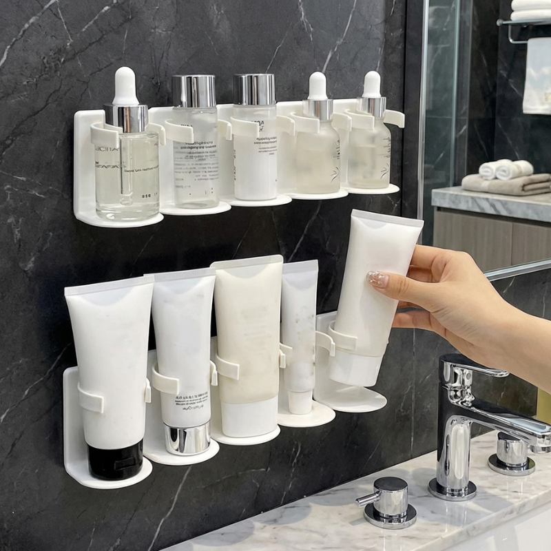 5 Slot Multipurpose Wall Mounted Storage Rack – Bathroom Amenities & Accessories Organizer