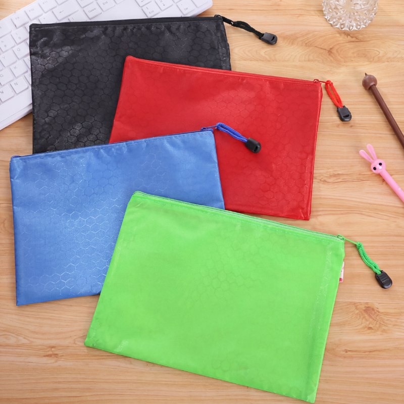 Waterproof Zipper Document Holder – A4 Size Multi-Purpose File Folder for Documents & Homework Storage(Random color-Pack of 1)