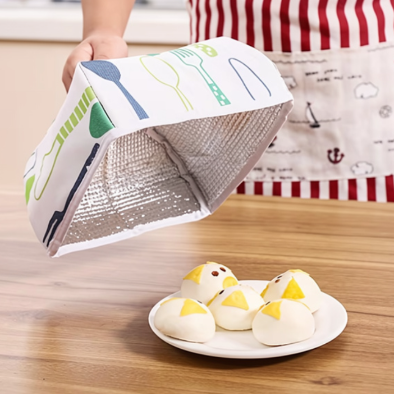 Big Insulated Food Cover | Foldable Thermal Food Cover for Roti, Chapati & Meals | Keeps Food Warm & Fresh (Random Print-Pack of 1)