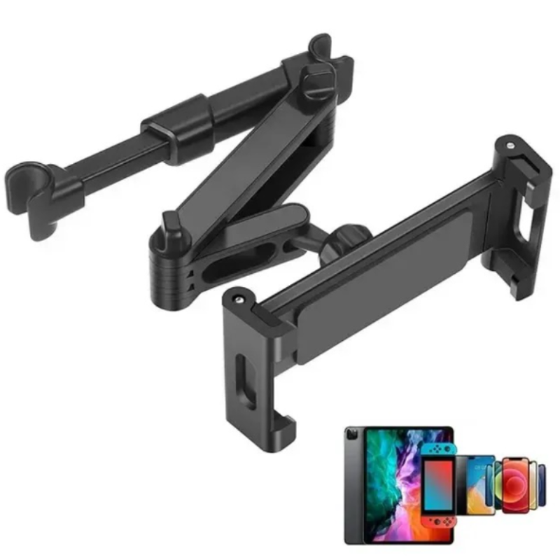 Car Backseat Tablet Holder | Adjustable Headrest Mount for Tablet & Mobile | 360° Rotatable Car Tablet Stand for Kids & Travel
