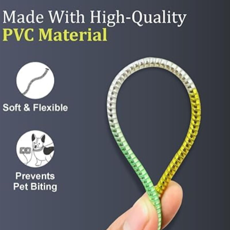 Rainbow Metallic Cable Protector – 150 cm Spiral Wire Organizer for Charging Cables (Multicolor-Pack of 1)