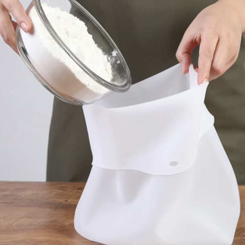 Reusable Soft Silicone Flour Mixing & Kneading Bag – Large Pastry Bag for Dough, Bread, Tortilla & Baking