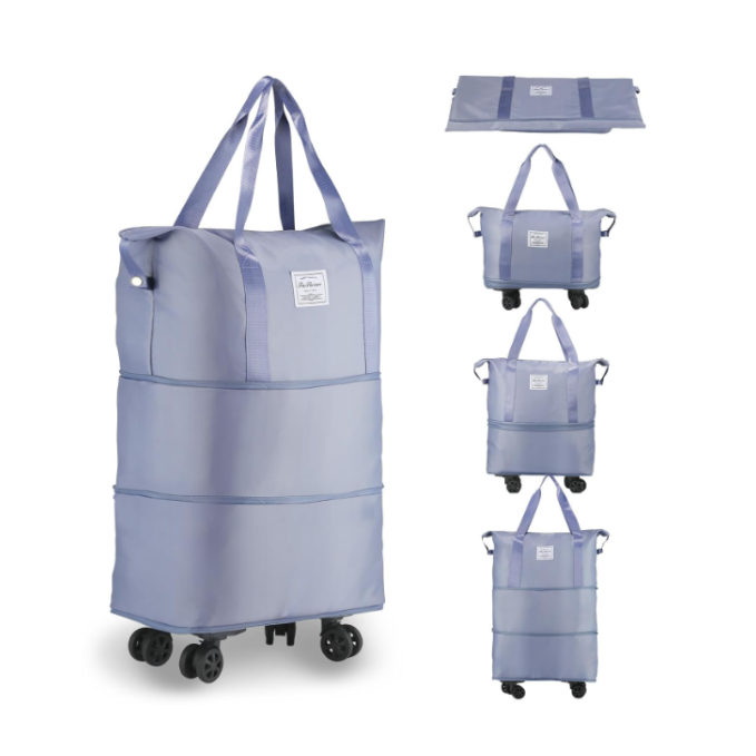 Duffel Trolley Bag with Wheels – Expandable & Foldable Travel Luggage Bag (Lightweight & Durable)