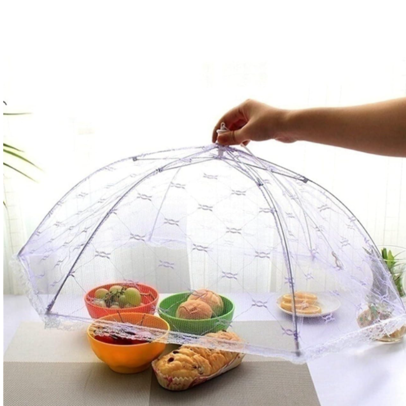 Food Cover Umbrella – Foldable Mesh Food Protector for Kitchen & Outdoor Use