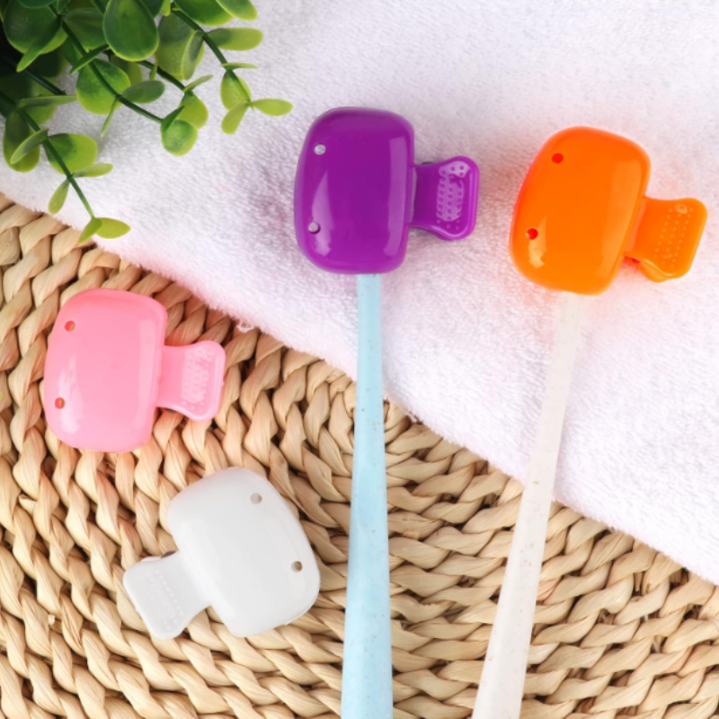 4 pcs Portable Toothbrush Head Covers - Odorless, Dustproof Travel Caps for Home & Personal Care(Random colors)