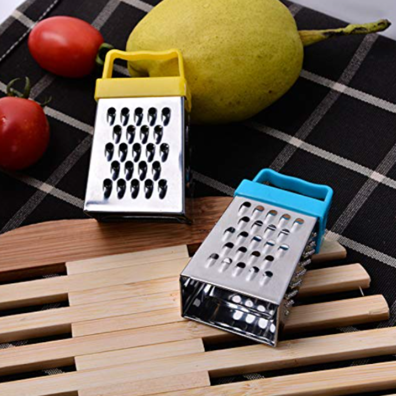 Mini Grater with Magnet Holder – Stainless Steel Multifunctional Handheld Cheese, Garlic, Ginger & Vegetable Slicer with Spoon(Random color-Pack of 1)