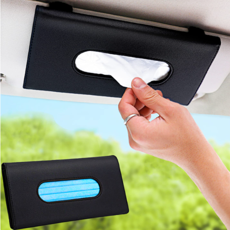 Car Visor Paper Tissue Box Holder – Hanging Sun Visor Tissue Organizer for Car, Truck & SUV (Random Color)