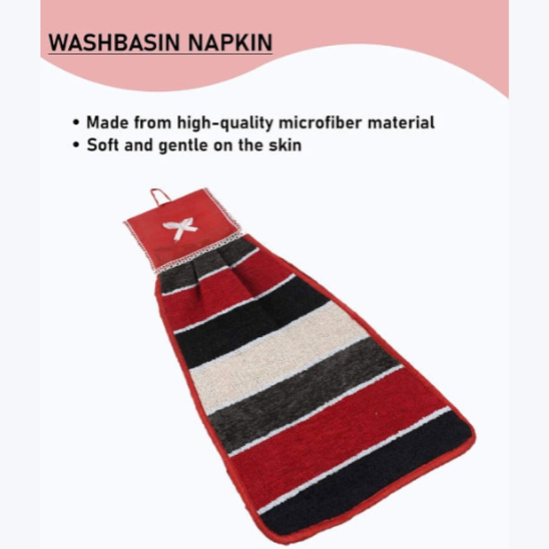 Washbasin Napkin Towel with Tie Bow – Hanging Kitchen Hand Towel (Random color-Pack of 1)