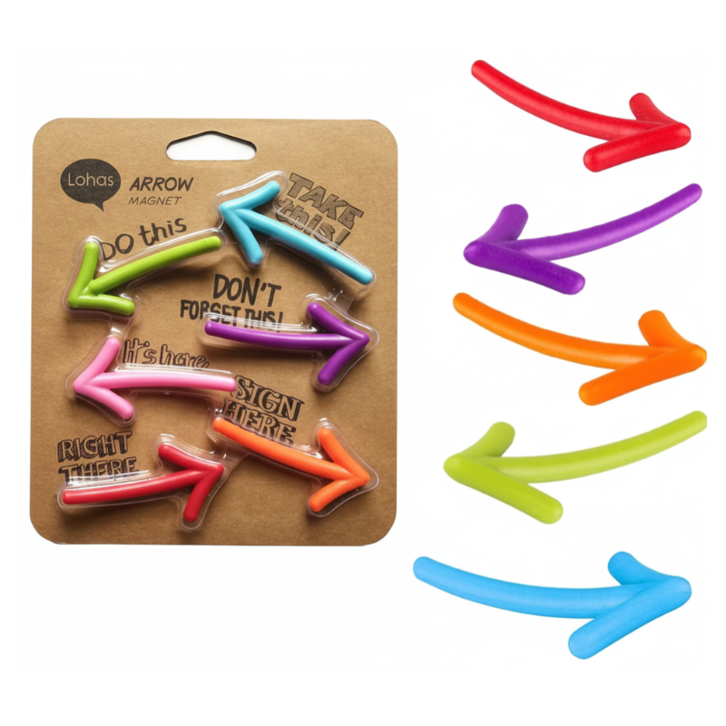 6 Pcs Cute Fridge Magnets – Funny Decorative Arrow Shape Magnets for Refrigerator, Office, Cabinets & Whiteboards (Multicolour)