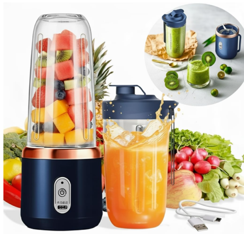 USB Rechargeable Portable Blender & Fruit Mixer – Mini Juicer for Smoothies, Shakes & Fresh Juices (Random color)