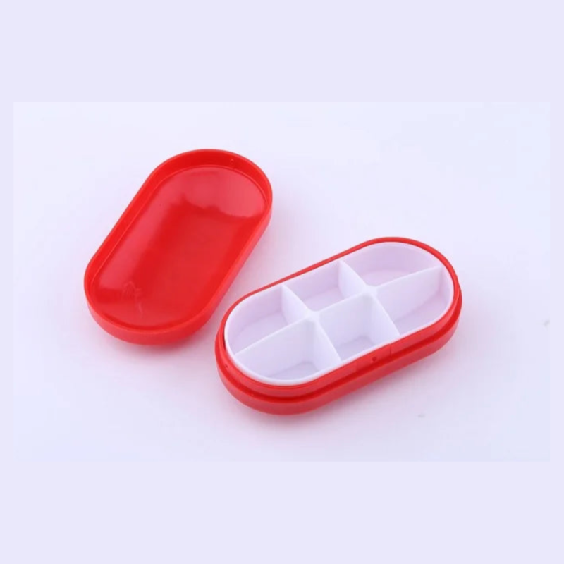 6 Part Compartment Capsule Tablet Pill Box – Compact Medicine Organizer for Daily Use (Random Color)
