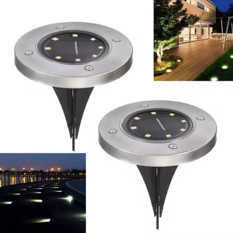 4 Pcs Small RGB Solar Fence Pillar Lights – Waterproof Color-Changing Outdoor LED Lights