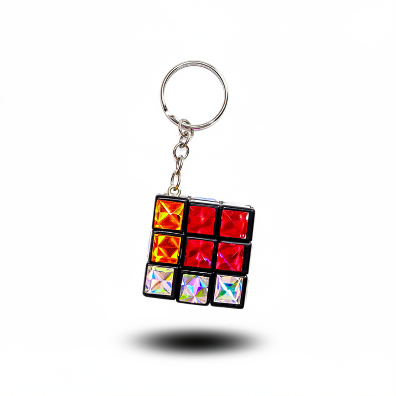 6 Pcs Miniature Rubik’s Cube Keychain – Puzzle Toy Key Ring for Kids & Adults
