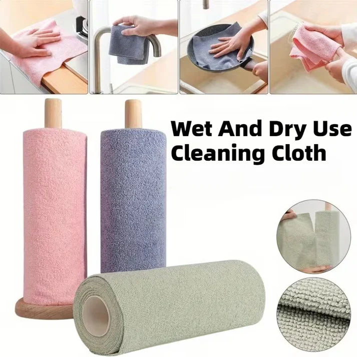 50 Sheet Reusable Microfiber Cleaning Cloth – Super Absorbent, Multi-Purpose Cleaning Towels (25 × 25 cm) (Random color-Pack of 1)