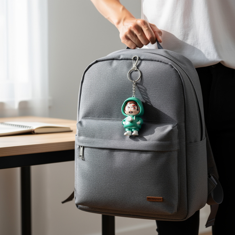 Cartoon Character Action Figure Face Changing Keychain – Fun Collectible Toy Key Ring, Surprise Flip Face Mini Figure for Kids & Adults