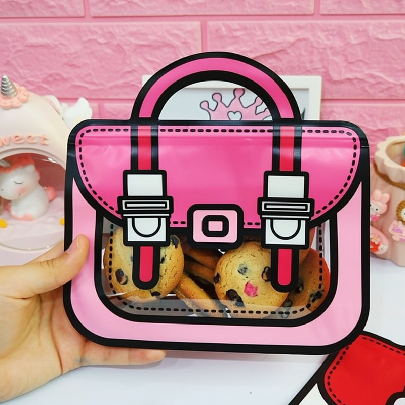 Large Party Favor Bag with Handle – Durable Plastic Goodie Bag for Candy, Cookies, Snacks, Jewelry & Return Gifts (Pack of 1)