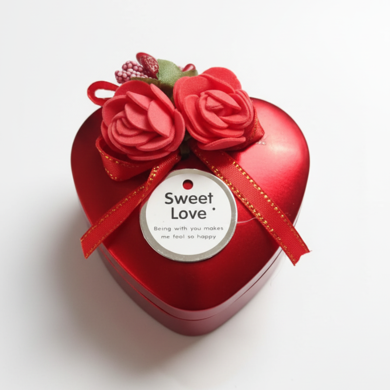 Heart-Shaped Decorative Metal Gift Box – Elegant Storage Box for Jewelry, Chocolates, Dry Fruits & Gifting