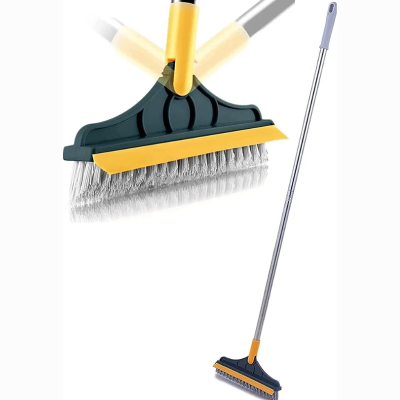 2 in 1 Tiles Cleaning Brush with Long Handle & Scraper – Multi-Purpose Floor & Wall Cleaning Tool