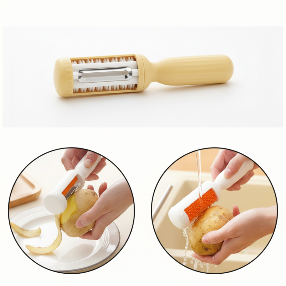 2-in-1 Durable Potato & Vegetable Peeler – Multifunctional Kitchen Tool for Cucumber, Fruits & Potatoes(Pack of 1)