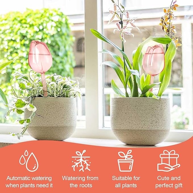 Decorative Tulip Style Self-Watering Planter Bulb – Auto Watering Solution for Indoor Pots and Garden Plants (1 Pcs)