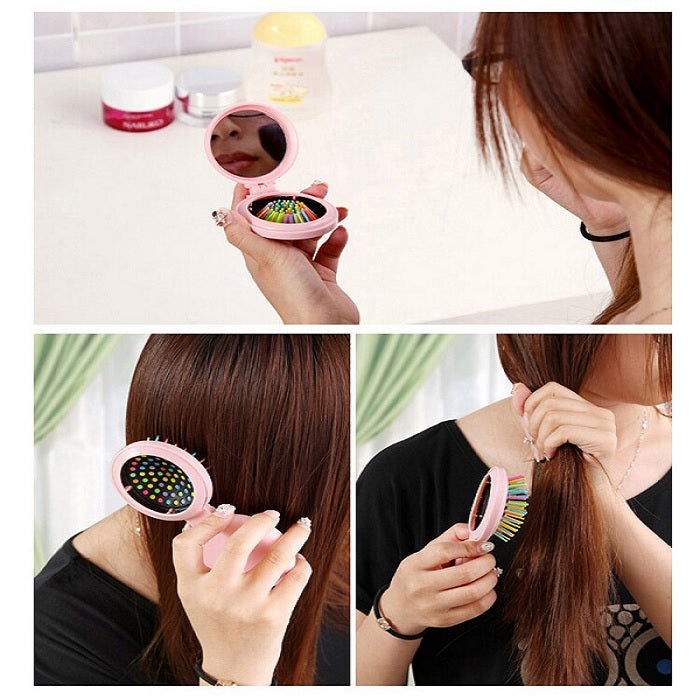 Portable Foldable Comb – Compact Hairbrush for Travel & Daily Use | Pocket-Sized Foldable Hair Comb for Women & Men (Random Color-Pack of 1)