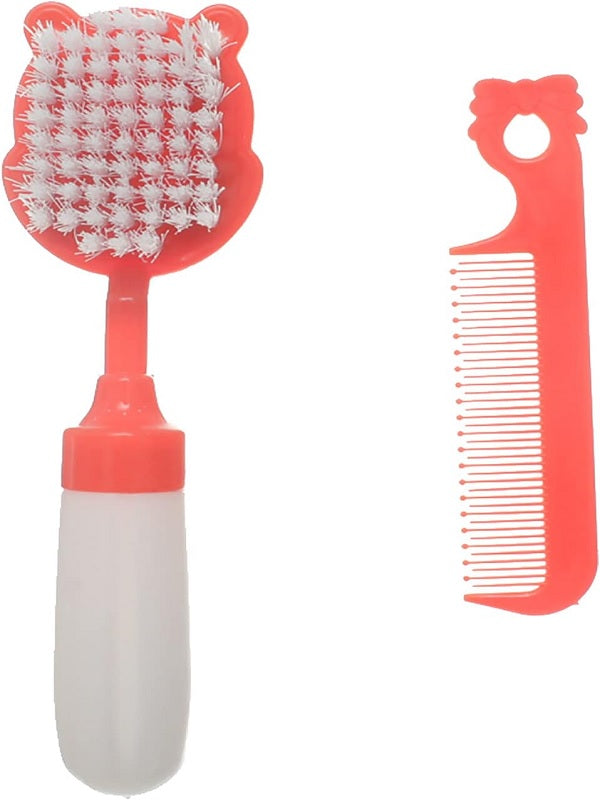 Panda Design Plastic Comb with Brush – Hair Care & Styling Tool (Random color- Pack of 1)