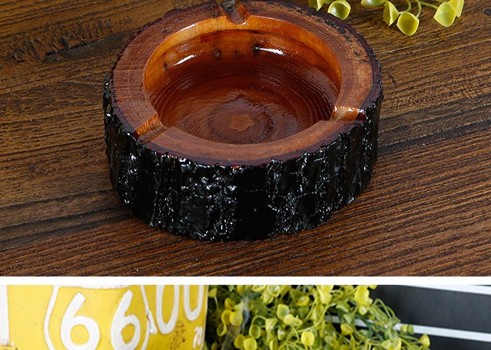 Wooden Bark Ashtray
